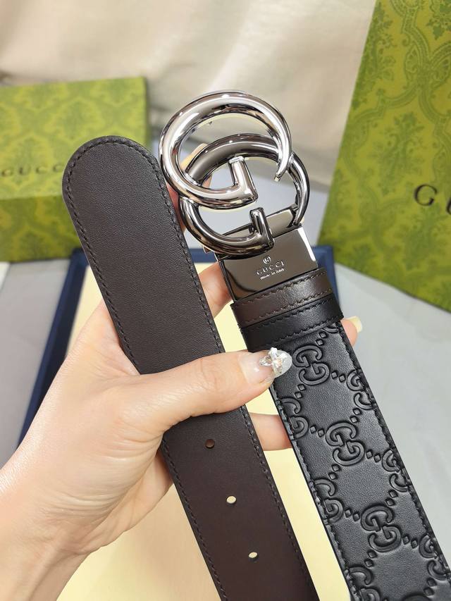Gucci New Arrival, Available In Stores, Double-Sided Leather Belt Made From Impo