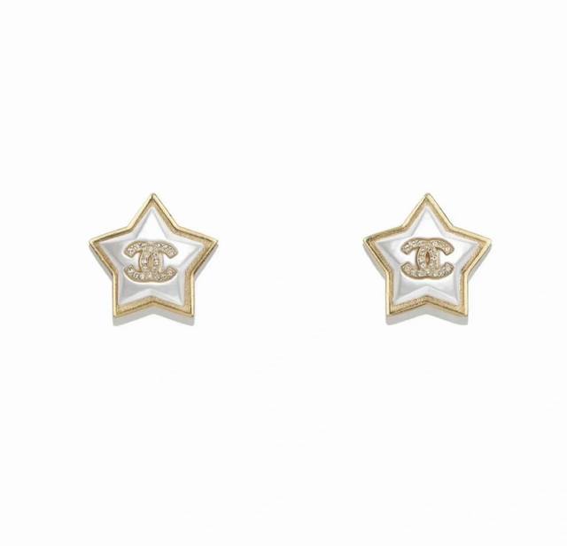 Chanel Earrings Hot New Arrival Chan 24 Acrylic Star Double C Earrings Super Del