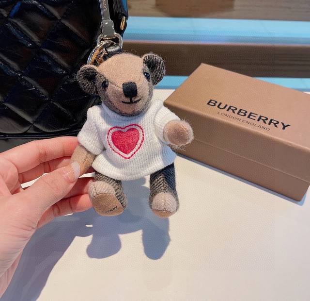 Burberry Factory-Made Small Bear Charm, Burberry Sweater Teddy Bear Keychain Cha
