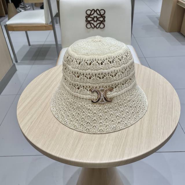 Celine New Lace-Up Fisherman's Hat For Women, Spring/Summer, Breathable, Uv Prot