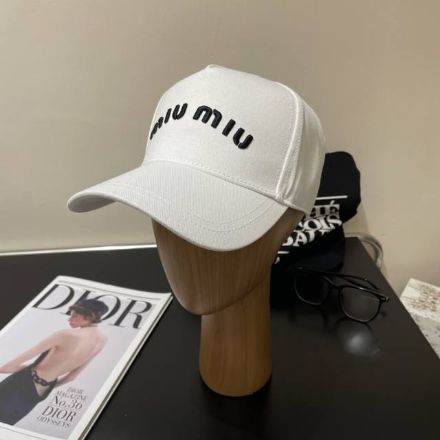 Comes With A Dust Bag. Miu Miu New Denim Ordered Embroidered Baseball Cap, High-