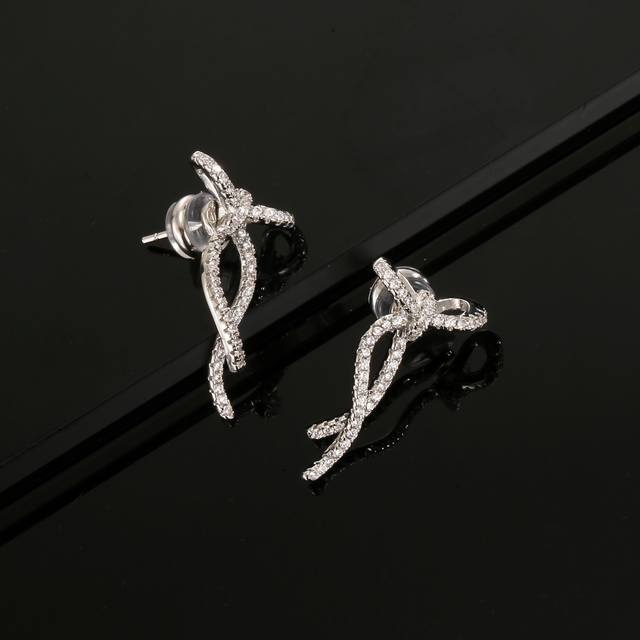 He Fang Hf Bow-Shaped Elegant Ear Studs, 1:1 Specifications, Beautiful Design, 3