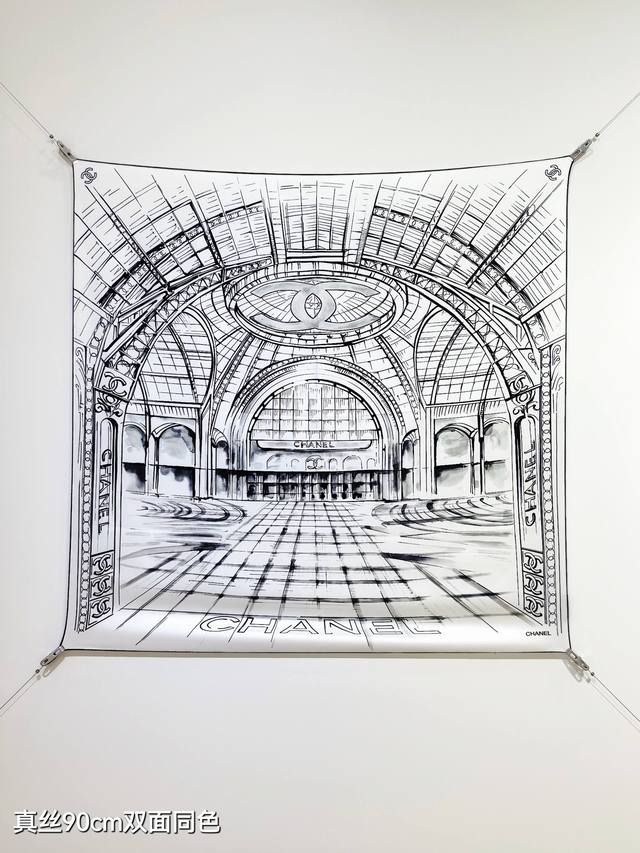 Scc2523 18-Meter Double-Sided 90X90Cm Twill Silk Chanel