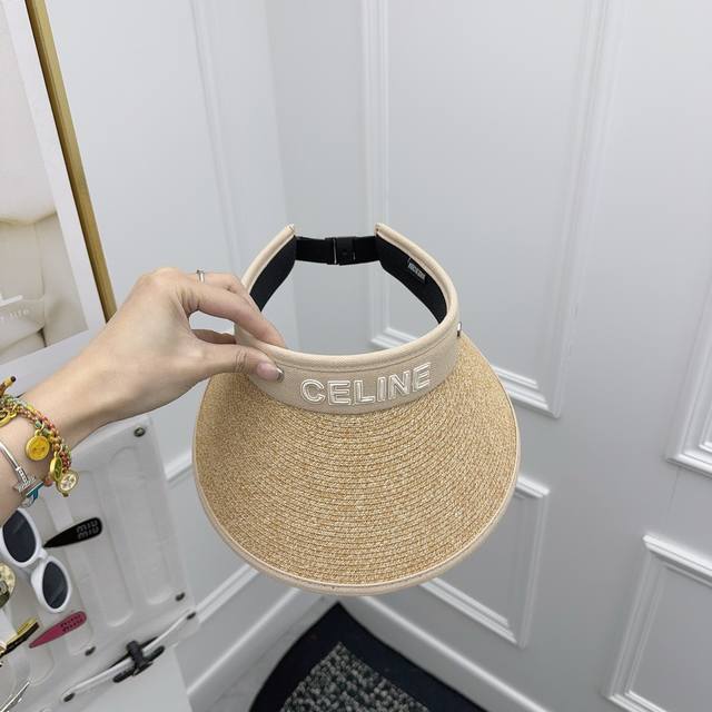High Volume Celin ~ Summer New Arrival Open-Top Hat Black Rubber Base For Sun Pr