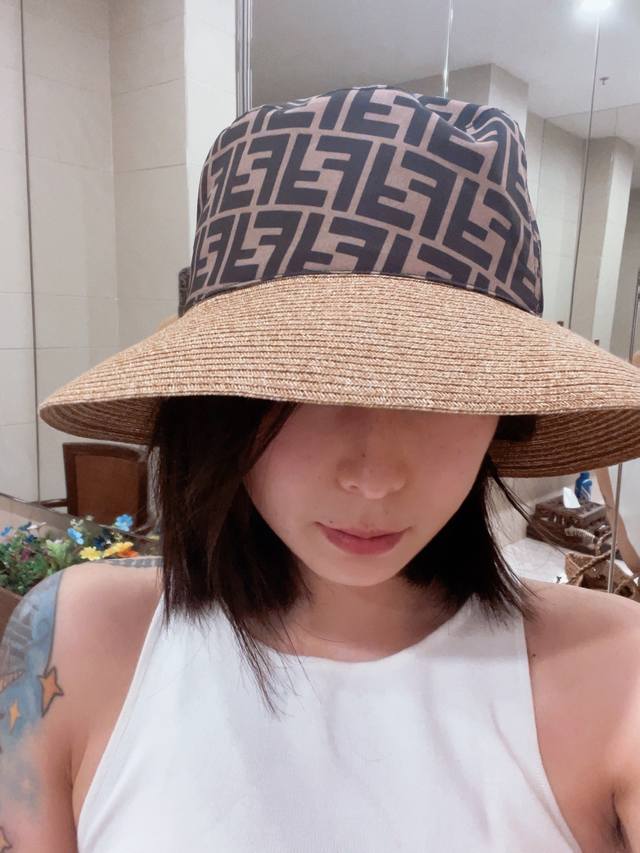High Volume Fendi Vintage Letter Print Patchwork Bucket Hat Exclusive Custom Des