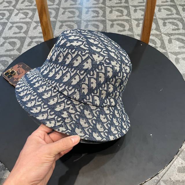 Dior Official Website Latest Full-Print Dior Logo Fisherman's Hat, Ultra-High Uv