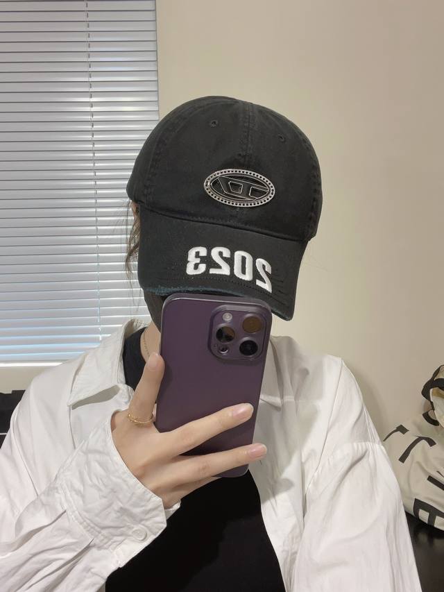 Comes With A Dust Bag, Diesel Washed Denim Baseball Cap, 2630 Model, A Must-Have