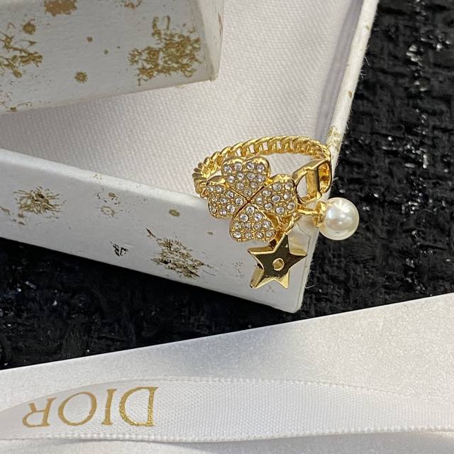 Dior's New Ring Is Now Available. Four-Leaf Clover Diamond-Encrusted Ring, Same