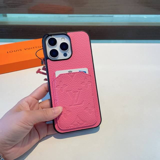 Lv New Phone Case, 2-In-1 Full-Coverage Phone Case With A Textured Leather Patte