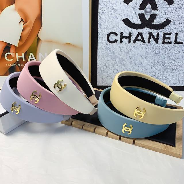 Chanel Chanel Hairband Wide-Band Sponge Logo Luxury-Style Hairband, Versatile An