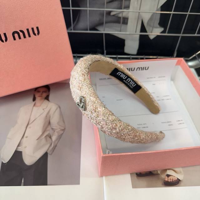 With Packaging Box Miumiu New Letter Hairband, Simple And Elegant, Practical And