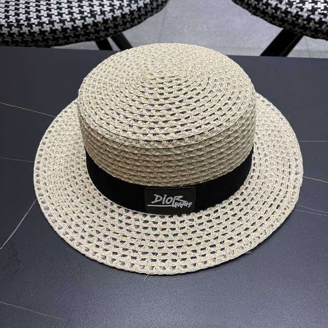 Dior Dior Lace-Up Flat-Top Ceremonial Hat For Women, British Spring Hat With Sma