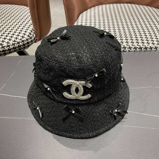 Chanel Chanel Early Spring New Bow-Tie Sun-Protective Fisherman's Hat, Versatile