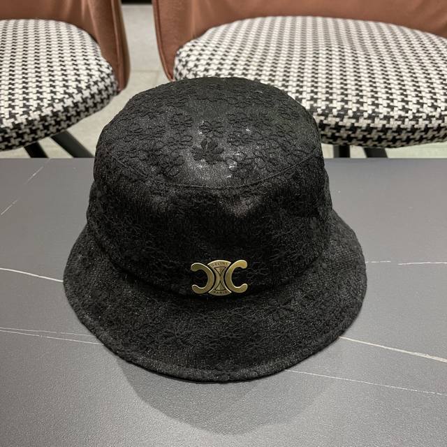 Celine Korean-Style Lace Lightweight Flat-Top Fisherman's Hat For Women, Summer