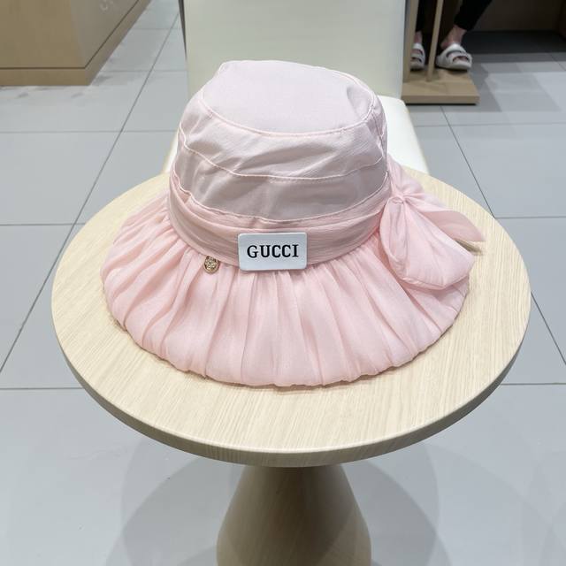 Gucci 2025 Fashionable And Elegant Mesh Sun Hat For Women, Spring And Summer Tra