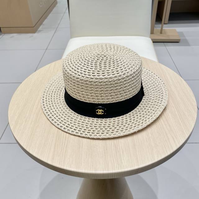 Chanel New Straw Hat, Perfect For A Fairy-Tale Outing, Head Circumference 57Cm.