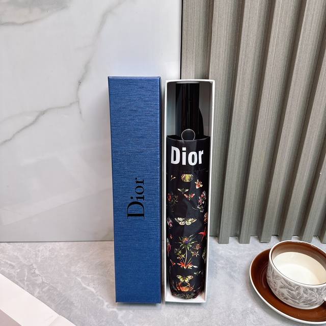 Dior Three-Fold Uv-Blocking Umbrella 2580 Summer New Arrival. Fully Automatic Fo