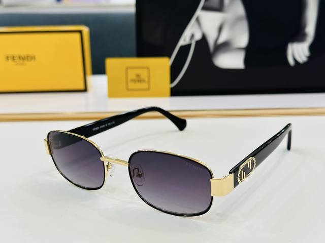 New Fend* Fe40050 Size: 52Mm 19-145 Fenjia Fashion Classic L-Shaped Sunglasses
