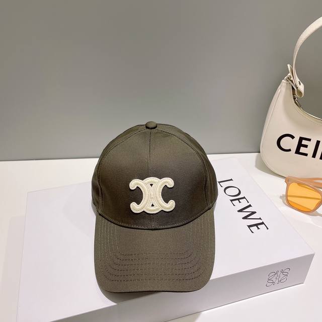 Celine* New Triumph Arch Pink Embroidered Baseball Cap, Hat Shape Custom-Made To