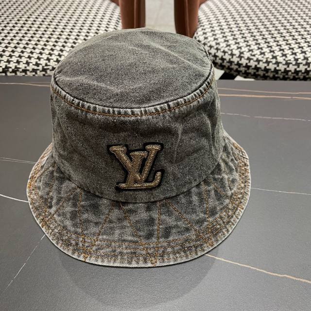 Louis Vuitton New Denim Vintage Fisherman's Hat, Simple And Elegant, Unisex Sun