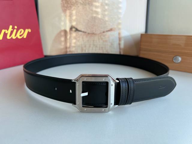 Cartier Men's Belt, Featuring A Textured Leather Double-Sided Belt Design, Styli