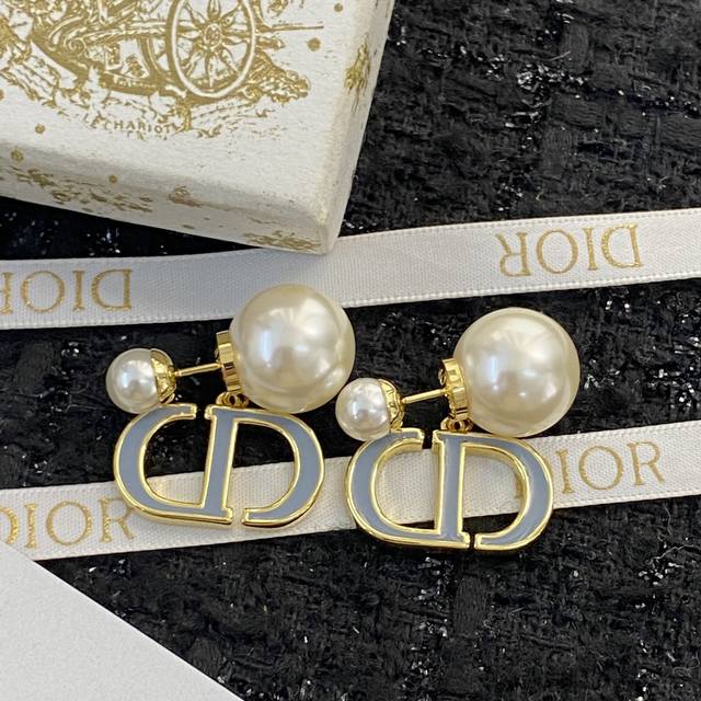 Dior Earring Bestsellers Now Available In New Styles. Double Pearl Green And Blu
