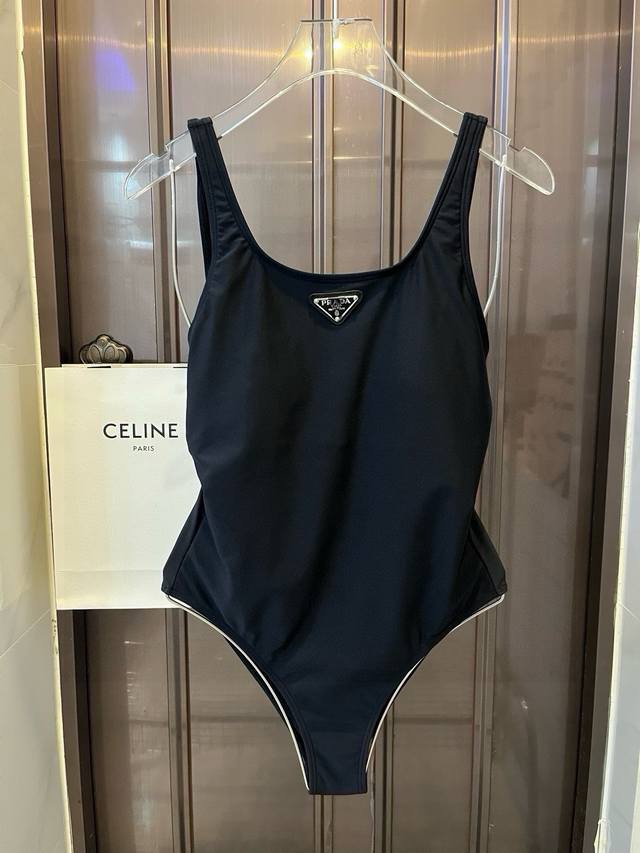 Prada New One-Piece Swimsuit, Suitable For Various Occasions: Beach, Swimming Po