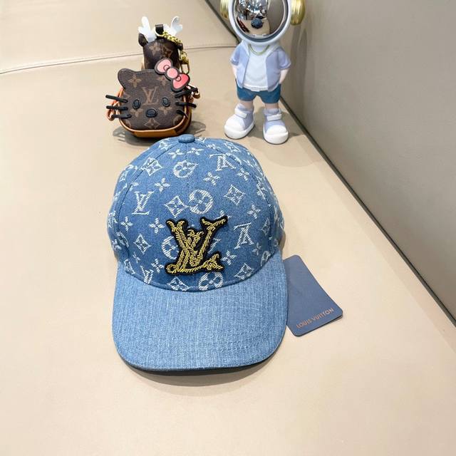 Louis Vuitton Original Denim Baseball Cap, Washed Denim, Lightweight And Breatha