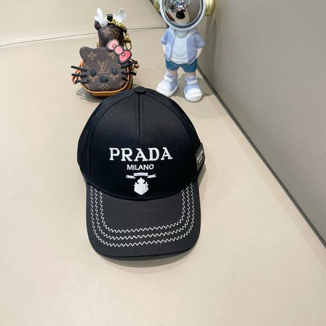 Prada New 3D Baseball Cap, Exquisite And Flawless! Meticulous Craftsmanship, Exc