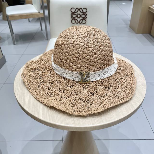 Louis Vuitton Baseball Cap, Louis Vuitton Knit Vacation-Style Straw Hat. Straw H
