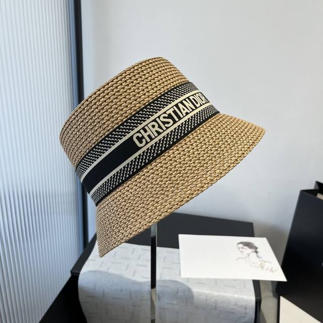 Dior Dior New Fisherman's Hat, Sun Straw Hat, Head Circumference 57Cm