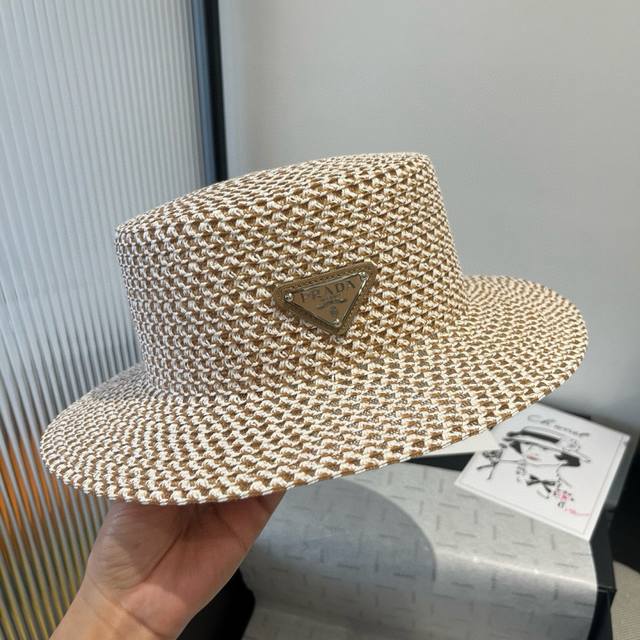 Prada New Flat-Top Ceremonial Hat, Head Circumference 57Cm