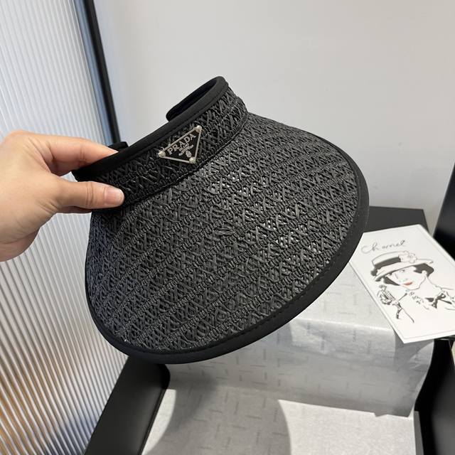 Prada New Hollow-Top Hairband Sun Hat, Adjustable, Head Circumference 57 Cm,