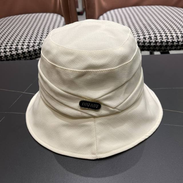 Miu Miu Japanese-Style Casual Versatile Fisherman's Hat Uv Protection Wide Brim