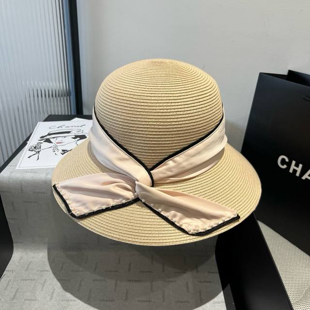 Ysl New Straw Hat, Pearl Bowl Hat, Head Circumference 57Cm, Size: One Size
