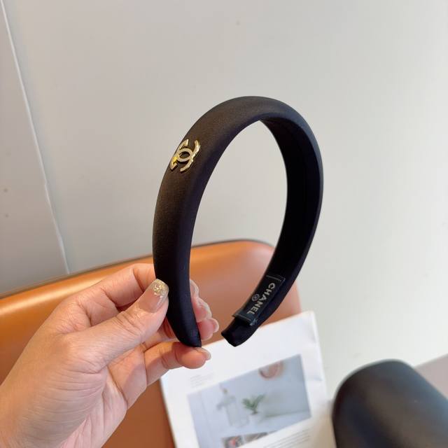 With Packaging Chanel New Chanel-Inspired Satin Hairband, Chanel-Style Headband,