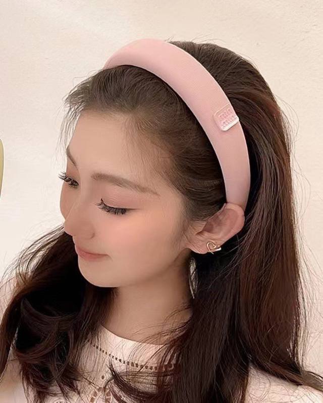 With Packaging Miu Miu New Sweet Letter Handmade Hairband, Girly And Simple Head