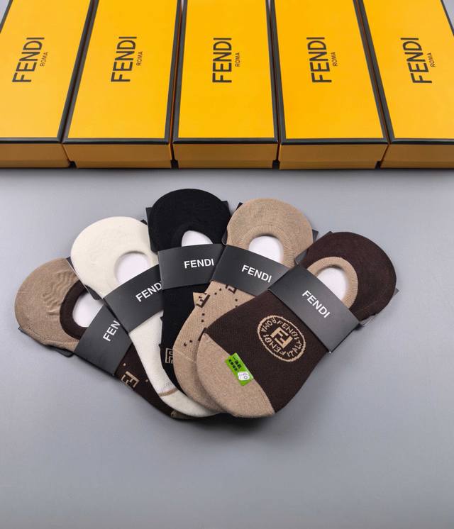 Special Counter Packaging Fendi New Boat Socks Invisible Socks! One Box Contains