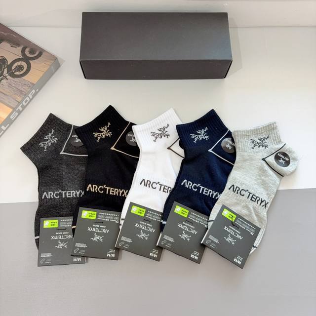 With Packaging, One Box Of 5 Pairs. Arc'teryx New Arrival Popular Boat Socks, Hi