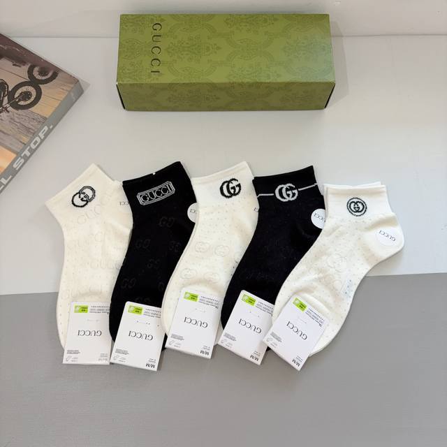 With Packaging, One Box Of 5 Pairs, Gucci New Bamboo Cotton Short Socks Recommen