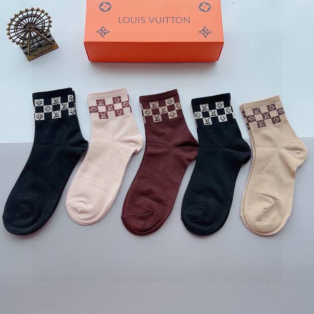 With Packaging, 5 Pairs Per Box. Lv Louis Vuitton Ultra-Popular Small Item, 100%