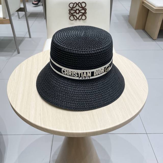 Dior New Arrival Straw Hat, Elegant Lady-Style Straw Hat, Made In Taiwan With Pp