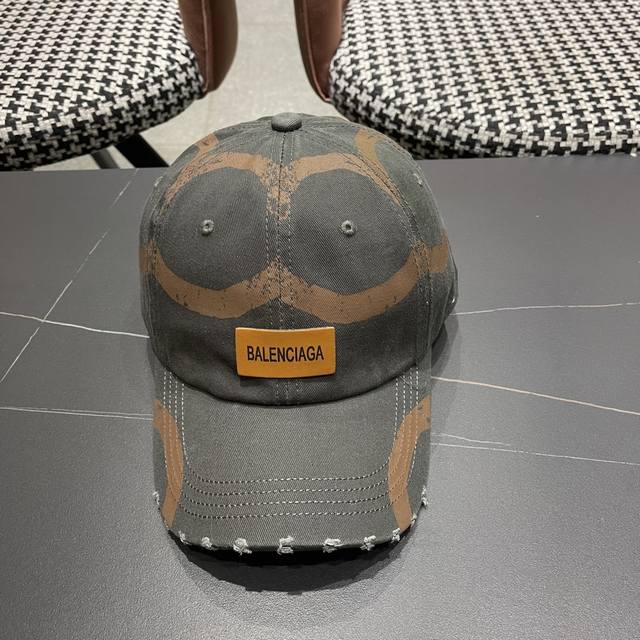 Balenciaga Paris 2025 Retro Washed Baseball Cap For Women, Large Head Circumfere