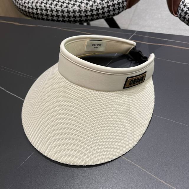 Celine Summer New Uv-Protective Open-Top Hat, Versatile Sun Protection Style.