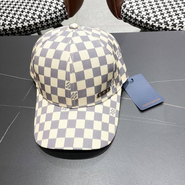 Louis Vuitton Lv New Korean-Style Japanese-Inspired Checkered Baseball Cap For O