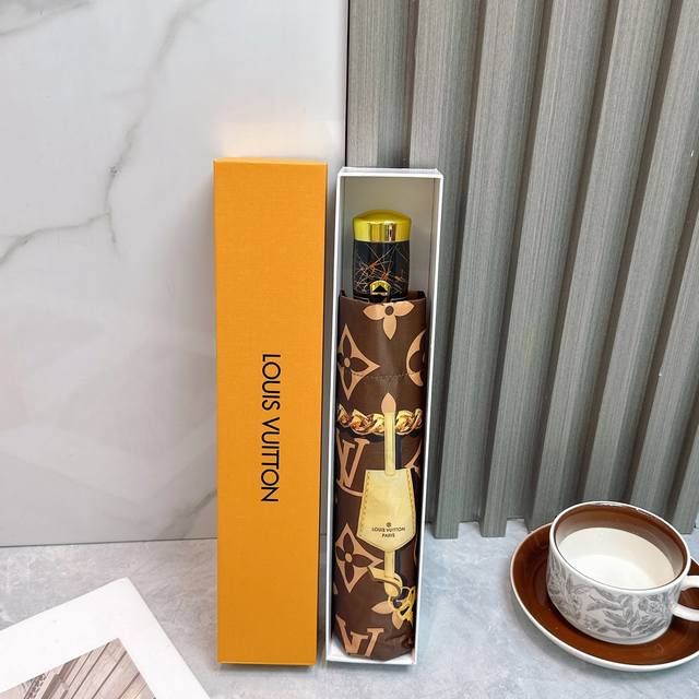 Louis Vuitton Three-Fold Uv-Protective Sun And Rain Umbrella, Summer New Arrival