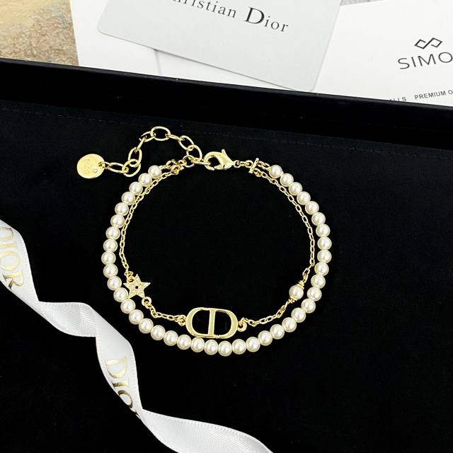 Dior Bracelet Best-Selling Styles Now Available Dior Double-Layer Cd Pearl Brace