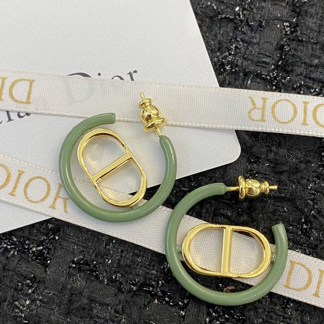 Dior Earring Bestseller Hot New Arrival Retro Enamel Cd Earrings Ultra-Bright Ma