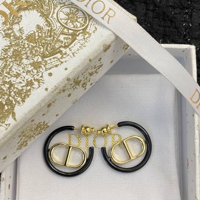 Dior Earring Bestsellers Now Available! Vintage Enamel Cd Earrings Classic Black