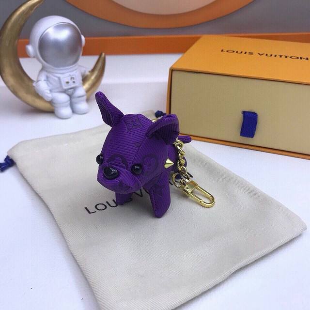 With Original Packaging Louis Vuitton French Bulldog Keychain Ornament. Official
